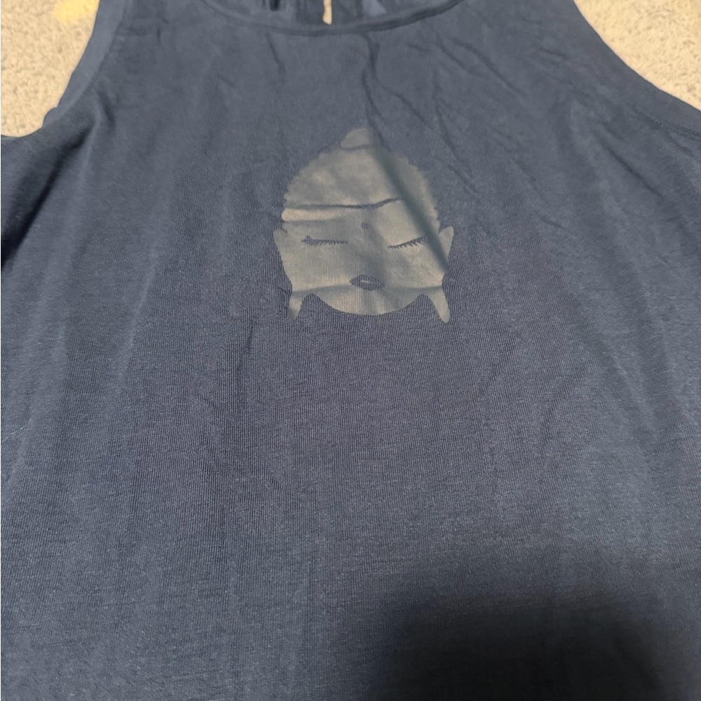 Elegant Navy Sleeveless Tank Top - Picture 3 of 4